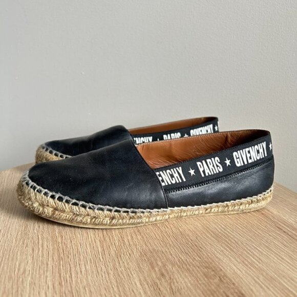 Givenchy Black Leather Espadrilles sz 39 - Picture 3 of 9